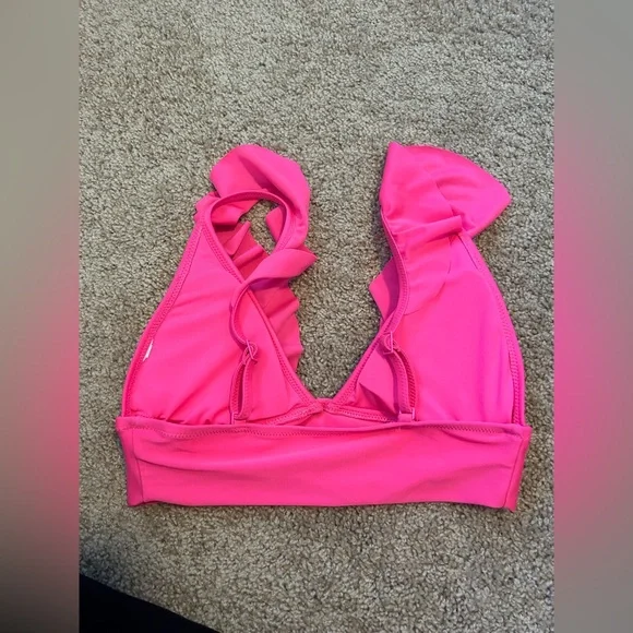 Aerie Pink Ruffled Bikini Top Size Small - Picture 5 of 5